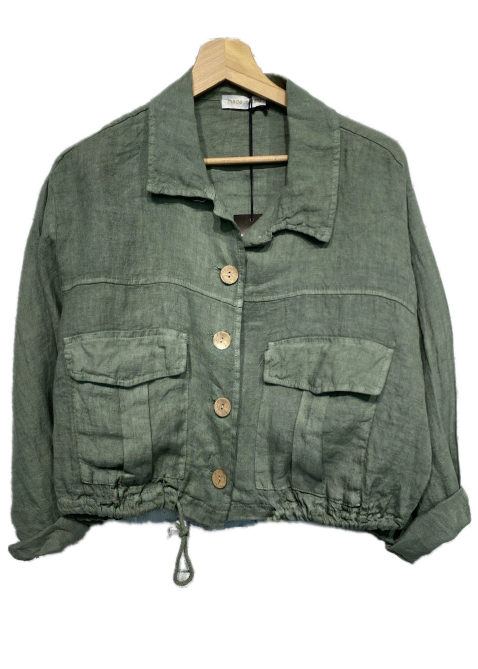 Crop Jacke aus Leinen