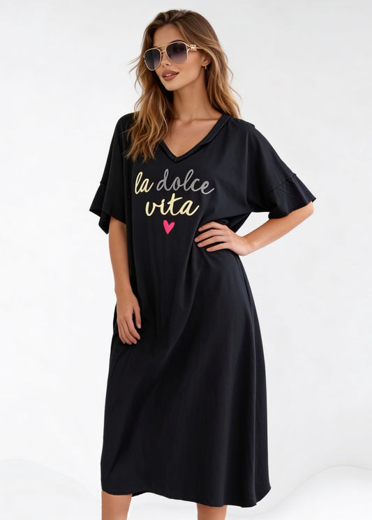 La Dolce Vita Shirtkleid mit Seitentaschen