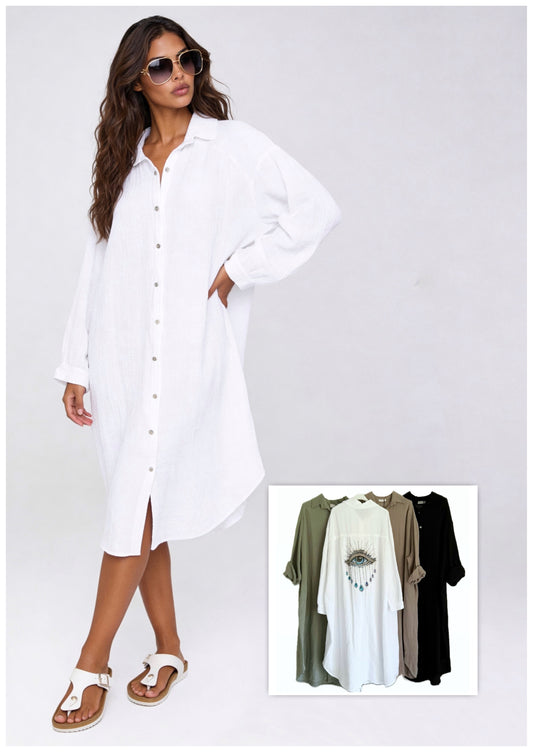 Mystic Eye Musselin Hemdkleid