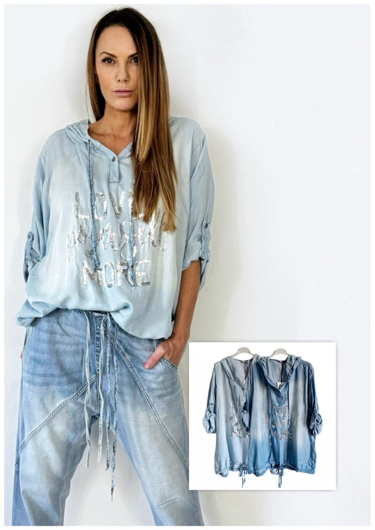 Bleached denim Bluse - Oversize