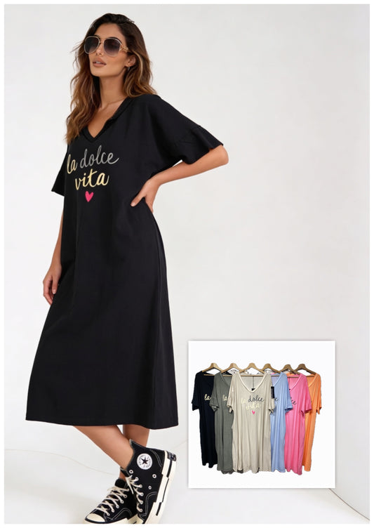 La Dolce Vita Shirtkleid mit Seitentaschen