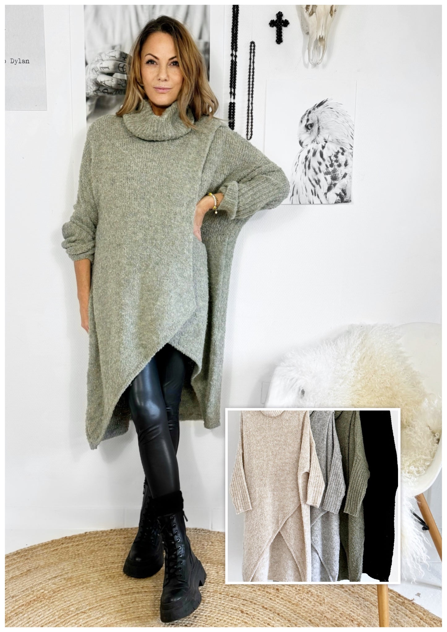 langer Boucle Pullover - OVERSIZE