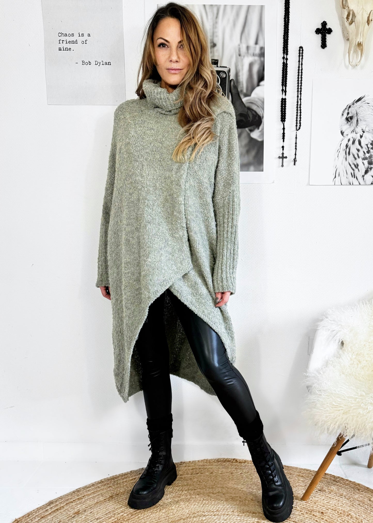 langer Boucle Pullover - OVERSIZE