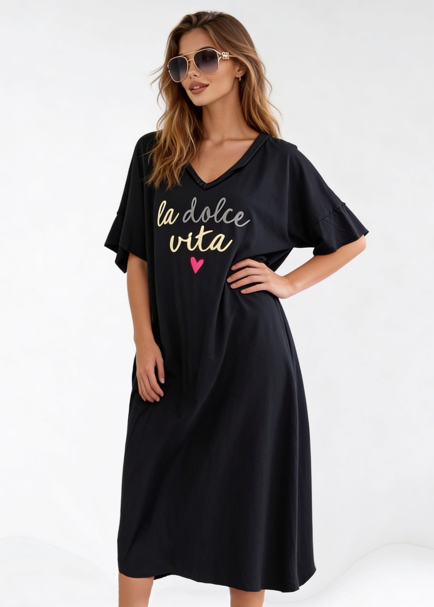 La Dolce Vita Shirtkleid mit Seitentaschen