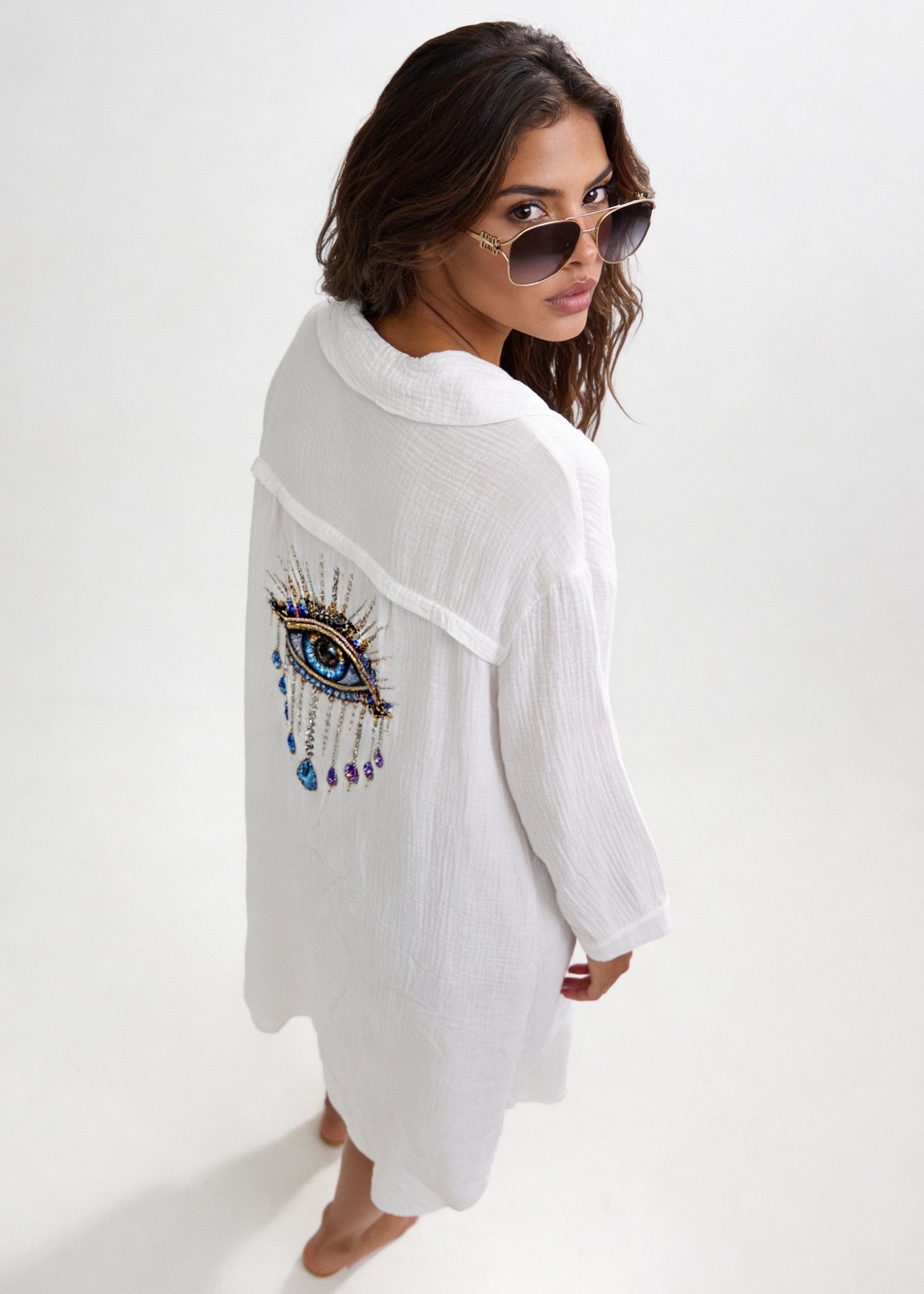 Mystic Eye Musselin Hemdkleid