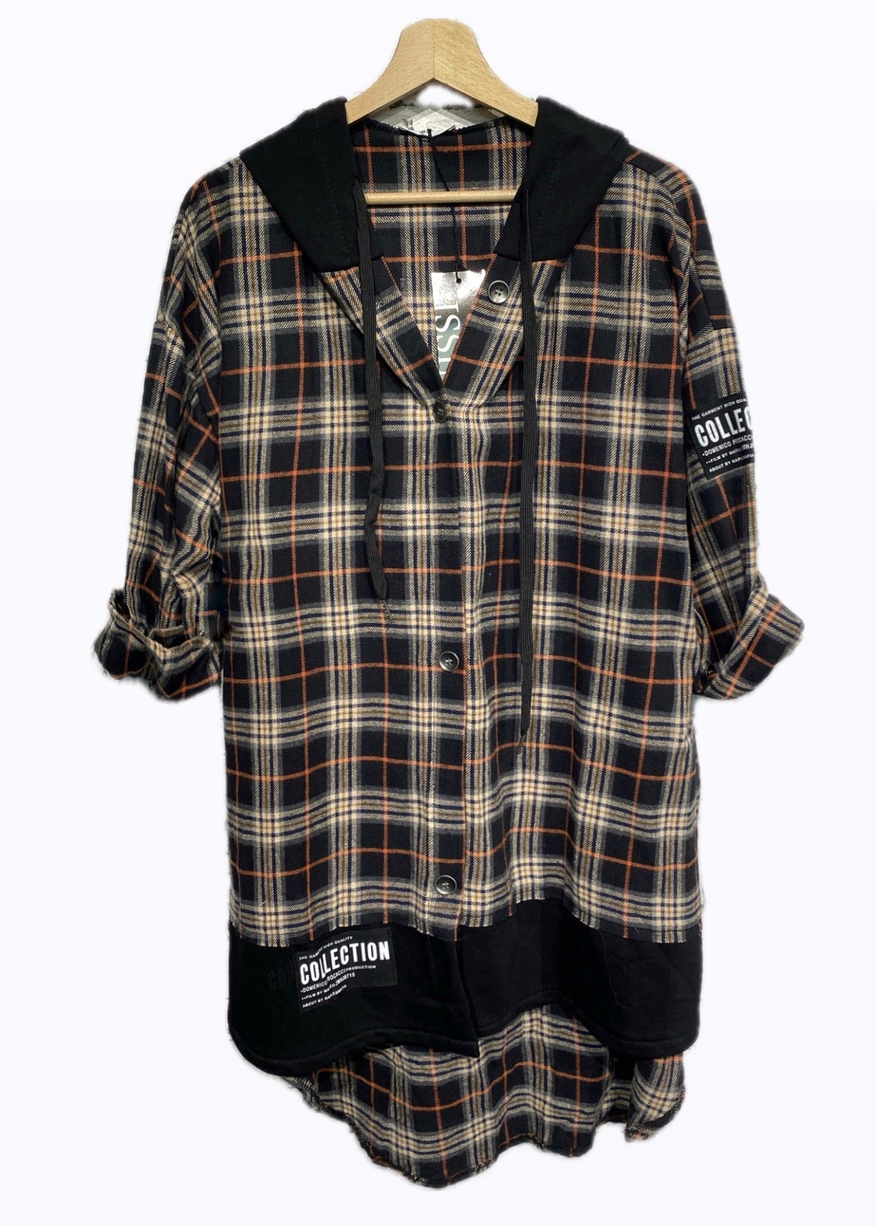 Langes Holzfäller Hemd mit Kapuze