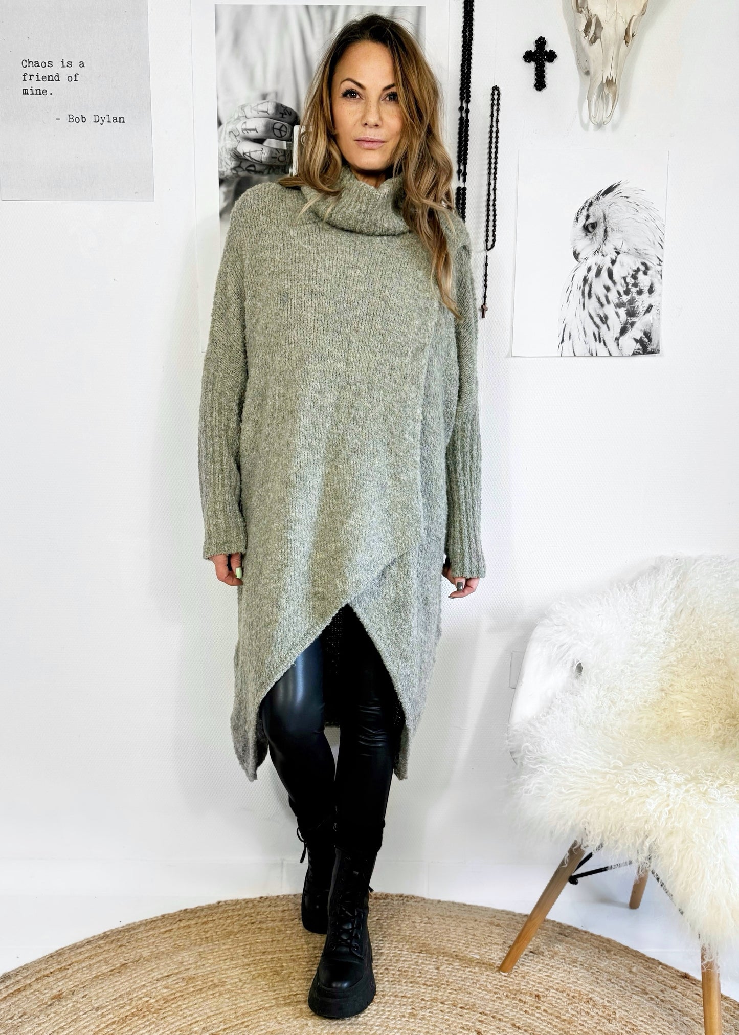 langer Boucle Pullover - OVERSIZE