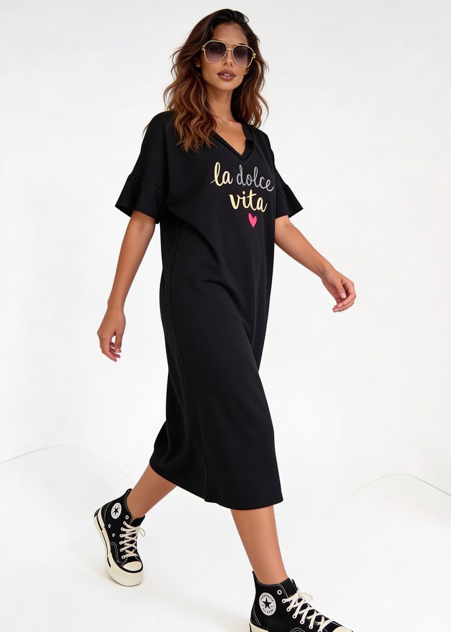 La Dolce Vita Shirtkleid mit Seitentaschen