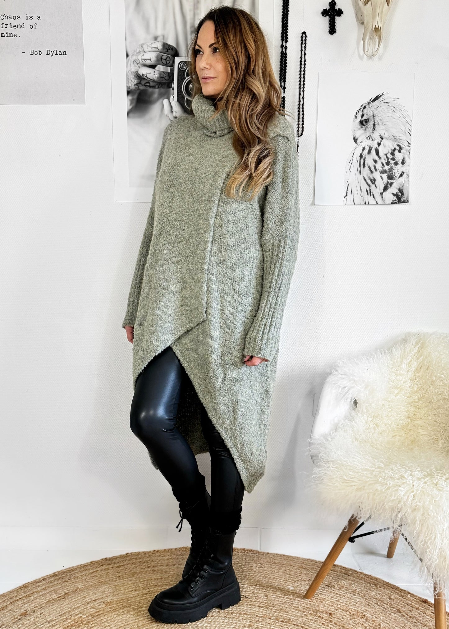 langer Boucle Pullover - OVERSIZE