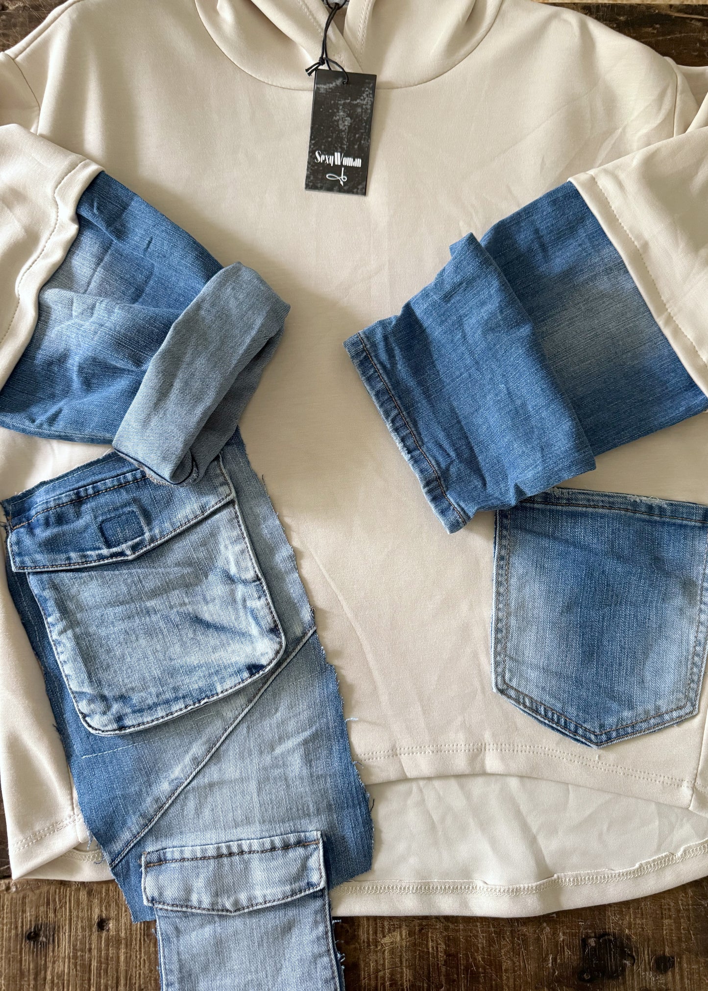 Oversize Jeans Hoodie von Sexy Woman