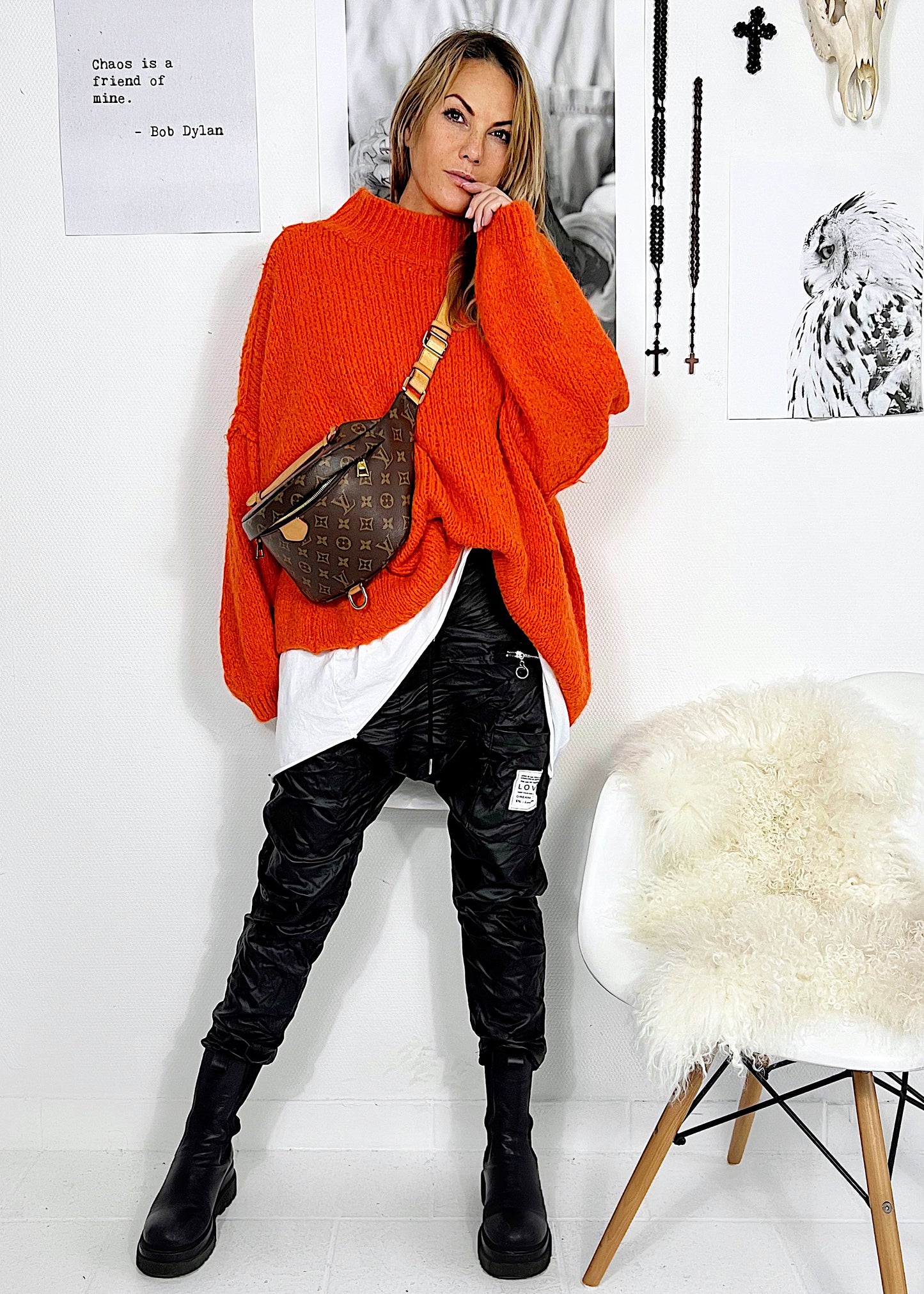 Strickpulli mit Ballonärmel