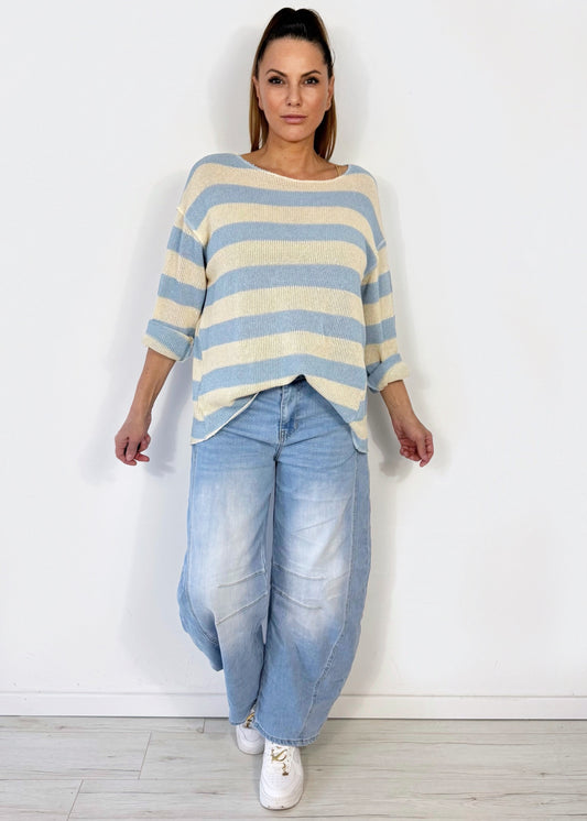 Gestreifter Feinstrickpulli