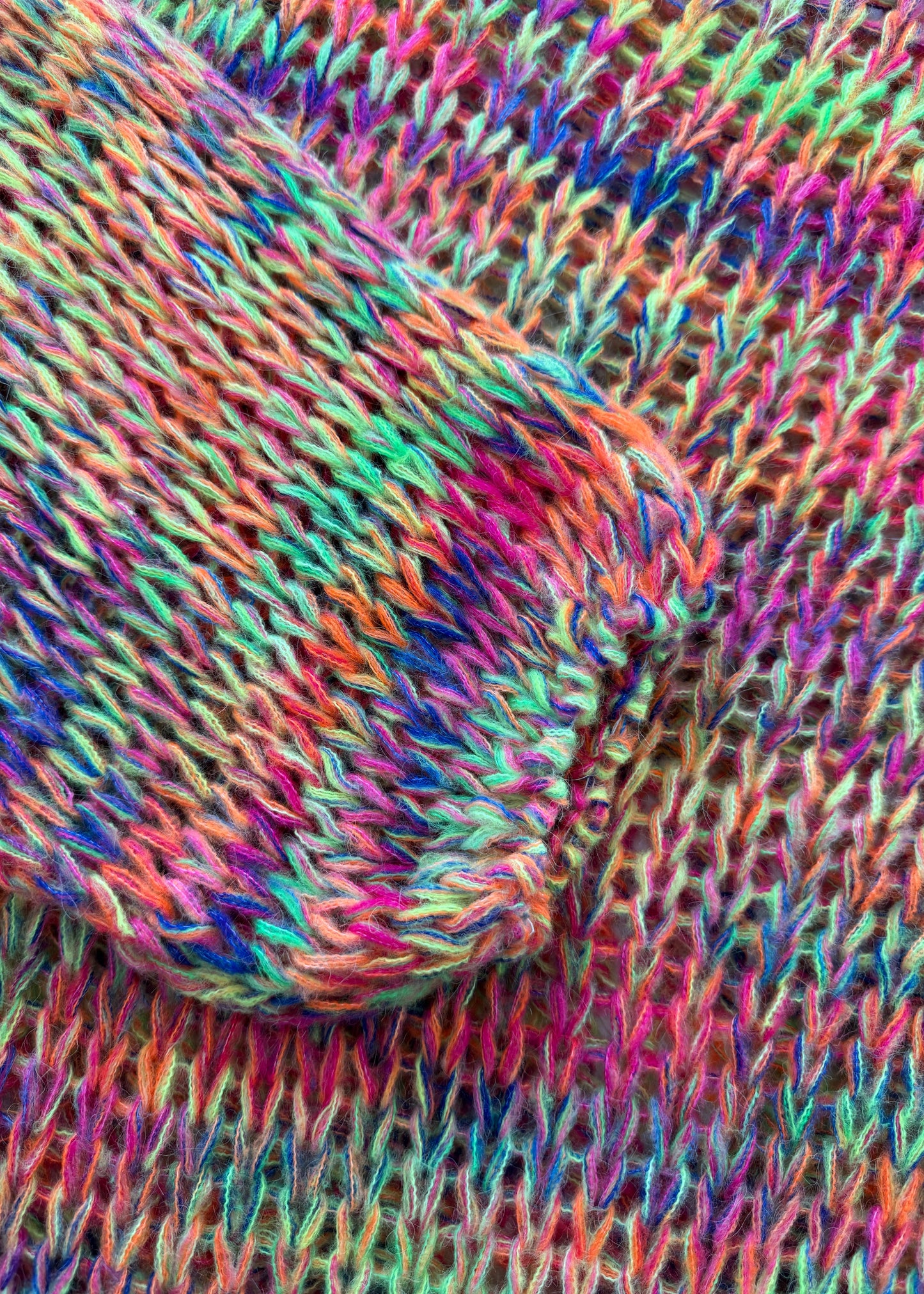 Regenbogen Grobstrick Pulli