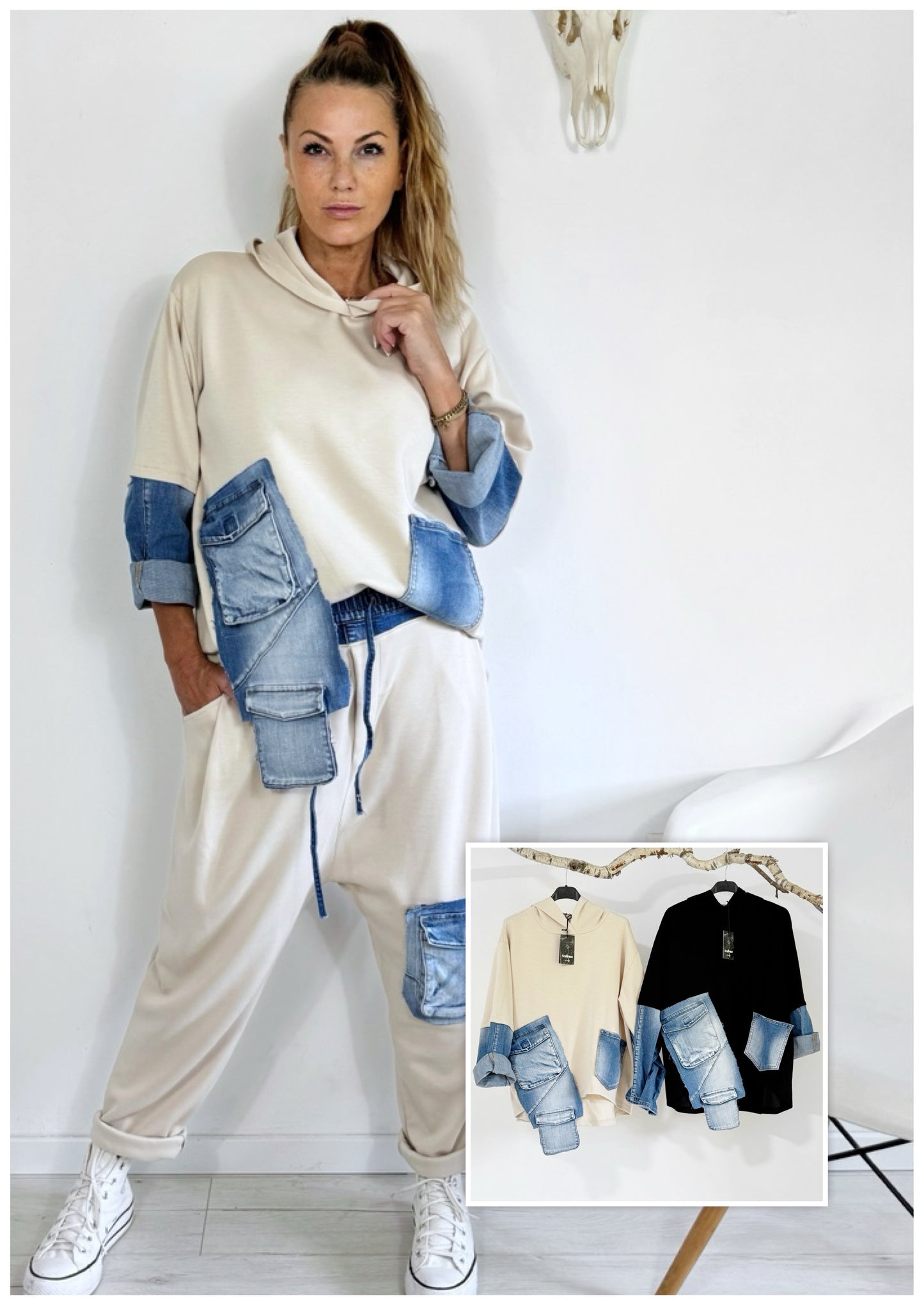 Oversize Jeans Hoodie von Sexy Woman